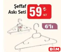 ŞEFFAF ASKI SETİ 6'LI fiyat ve kampanya bilgisi